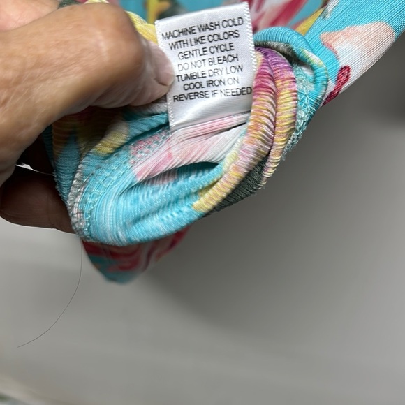 Pink and Yellow Floral 3/4 Sleeve Blouse - Picture 8 of 9